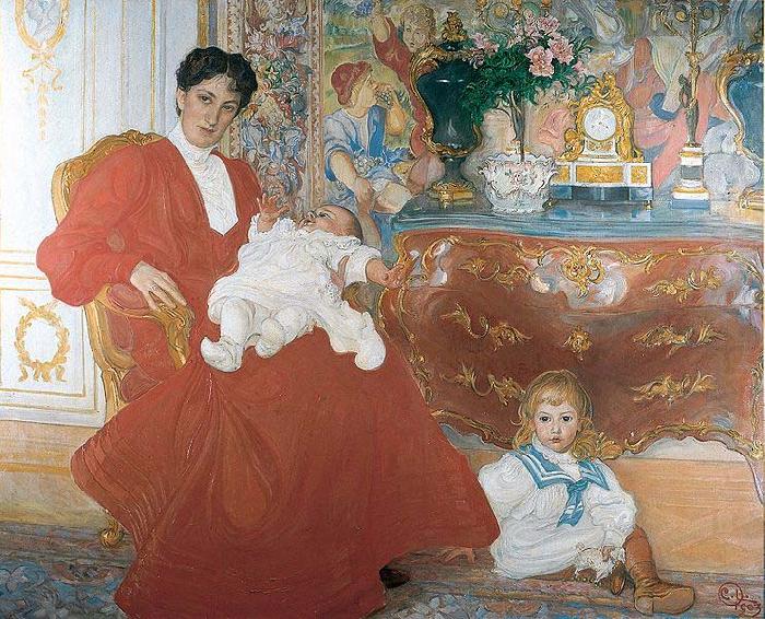 Carl Larsson Mrs Dora Lamm and Her Two Eldest Sons china oil painting image